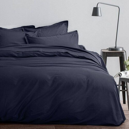 Housse de couette 220x240 + taies Satin de Coton Indigo