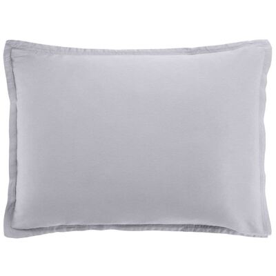 taie 50x70 cm rectangle Satin de Coton Gris Craie