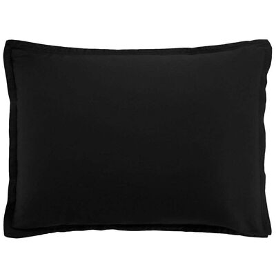 pillowcase 50x70 cm rectangle Black Cotton Satin