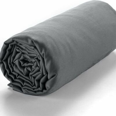 Fitted sheet 140x190 +30 cm Dark Gray Cotton Satin