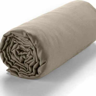 Fitted sheet 140x190 +30 cm Cotton Satin Sand