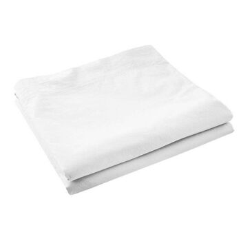 Drap plat 240x300 Satin de Coton Blanc 1