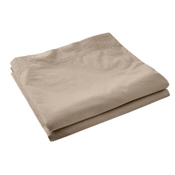 Drap plat 240x300 Satin de Coton Sable 1