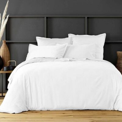 Duvet cover 220x240 White Cotton Satin