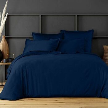 Housse de couette 220x240 Satin de Coton Cobalt 2