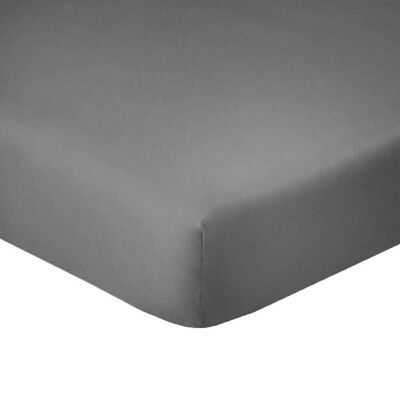 Fitted sheet 160x200 +25 cm Dark Gray Cotton