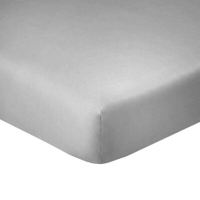 Fitted sheet 90x190 +25 cm Cotton Light Gray