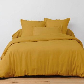 Drap housse 140x190 +25 cm Coton Jaune Safran 3