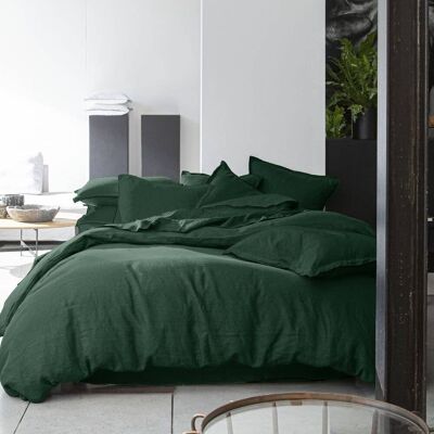 Bettbezug 220 x 240 cm + Kissenbezüge aus französischem Pin-Leinen