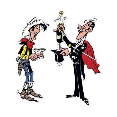 Carte postale lucky luke champagne