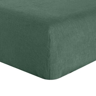 Fitted sheet 180x200 +30 cm in French linen Pin