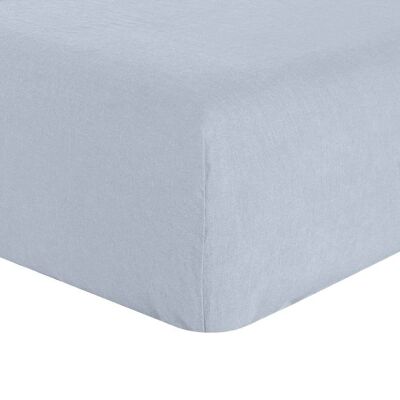 Fitted sheet 140x190 +30 cm in French linen Glacier