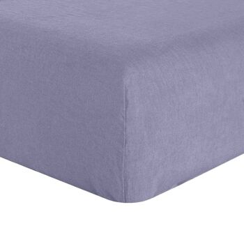 Drap housse 140x190 +30 cm en lin Français Mineral 1