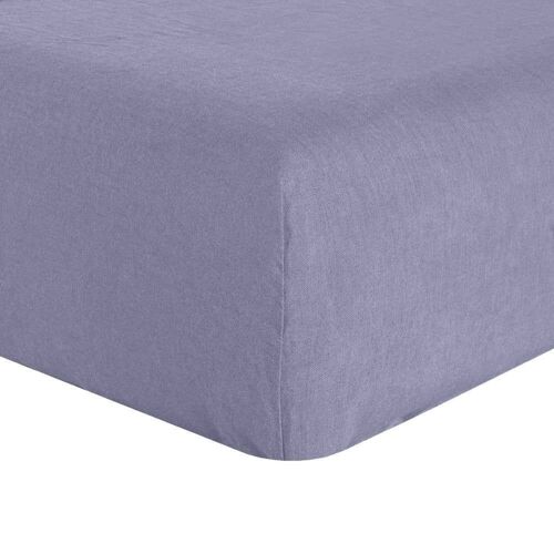 Drap housse 140x190 +30 cm en lin Français Mineral