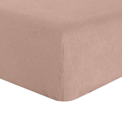 Drap housse 140x190 +30 cm en lin Français Nougat