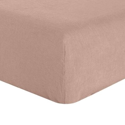 Fitted sheet 160x200 +30 cm in French Nougat linen