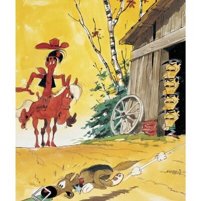 Carte postale lucky luke bêtises des dalton