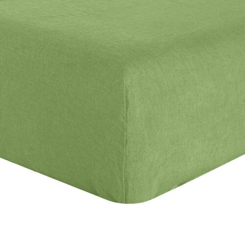 Drap housse 140x190 +30 cm en lin Français Kiwi