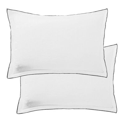 Set of 2 pillowcases 50x70 cm in French linen Meringue