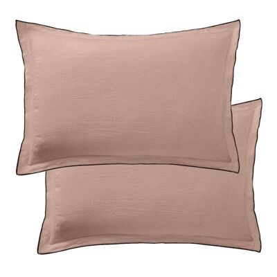 Set of 2 pillowcases 50x70 cm in French Nougat linen