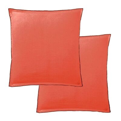 Set di federe quadrate in lino francese Flamme