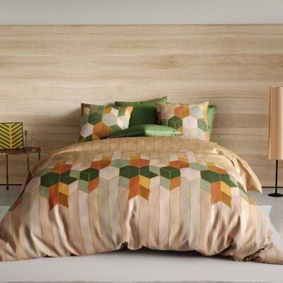 Bettbezug 140 x 200 cm + 1 Kissenbezug aus 100 % Zebu-Baumwolle