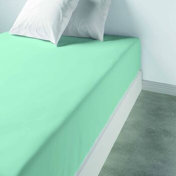 Drap housse 90x190 +35 cm 100% Coton Aqua 2