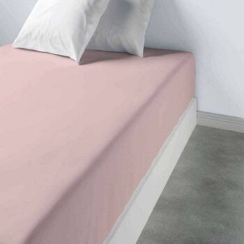 Drap housse 90x190 +35 cm 100% Coton Blush 1