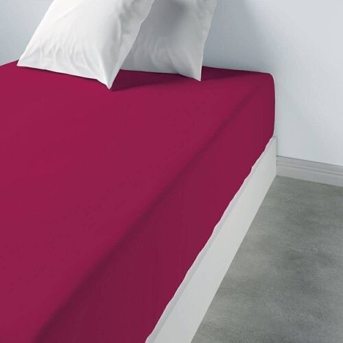 Drap housse 90x190 +35 cm 100% Coton Cerise