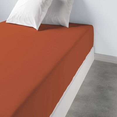 Fitted sheet 140x190 +35 cm 100% Cotton Terracotta