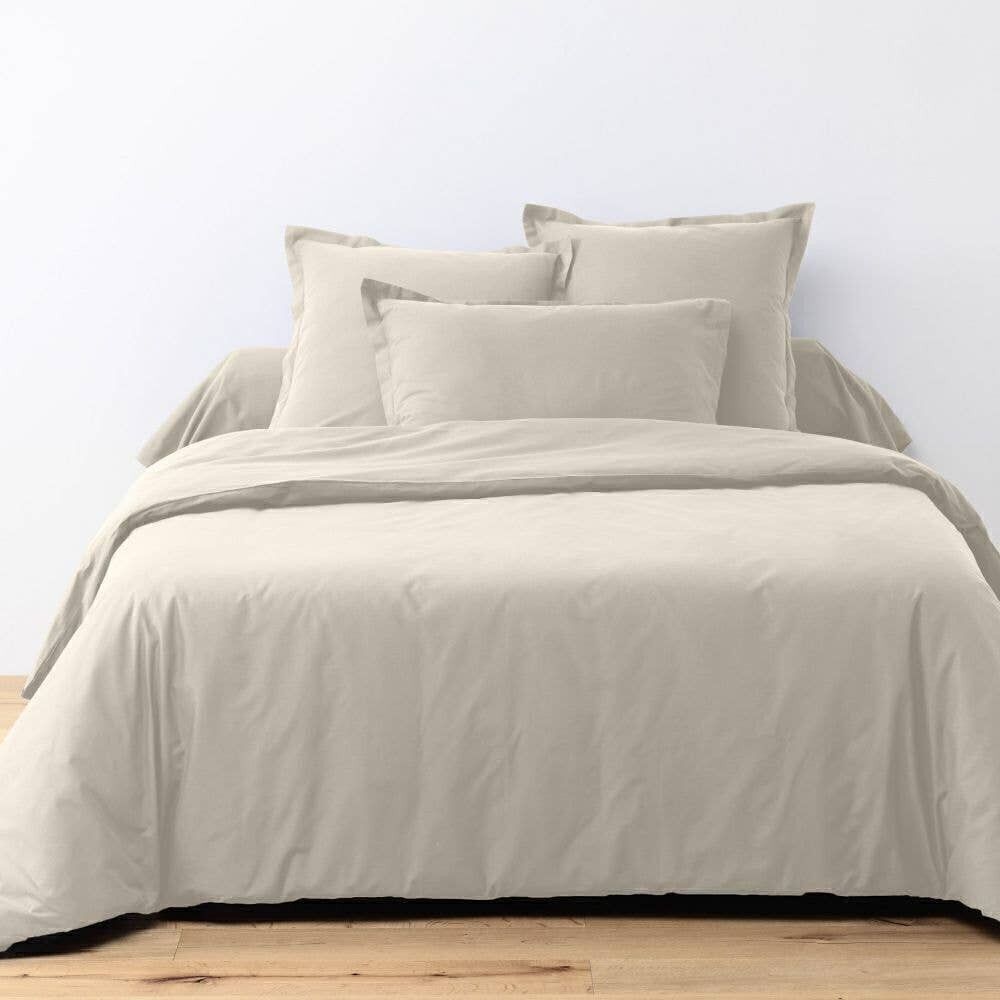 Completo letto 2 pezzi 140x200 cm Cotone 57 fili Avorio