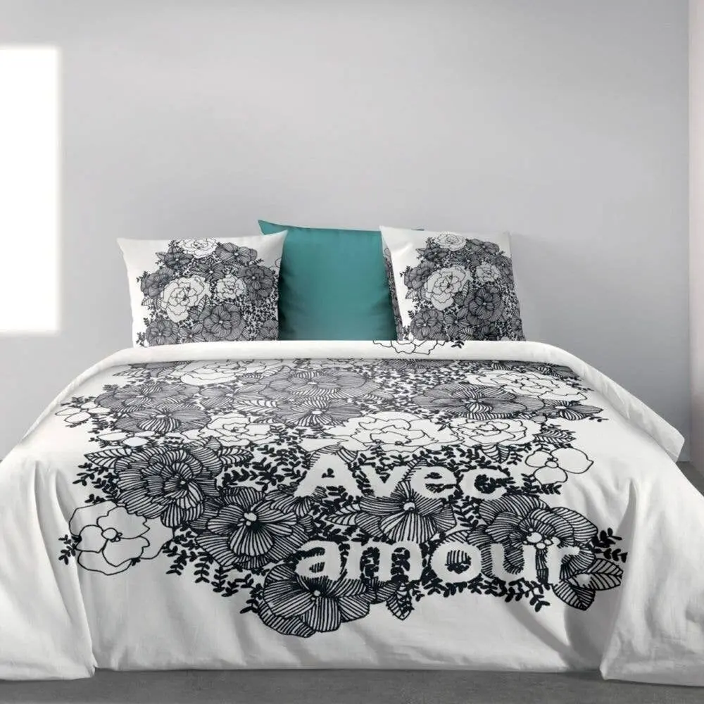 Kaufen Sie 3-teiliges Bettwäsche-Set, 240 x 220 cm, 100 % Bio-Baumwolle, 47 Fäden/cm2 – mit Liebe zu Großhandelspreisen