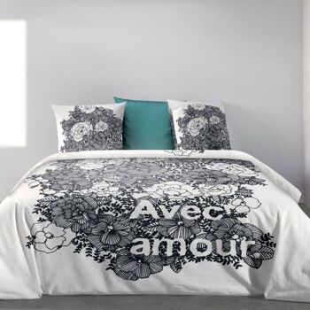 Housse de couette 240x260 cm + 2 taies Coton Bio Avec Amour 1