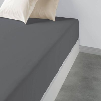 Fitted sheet 160x200 +35 cm 100% Cotton Dark Gray