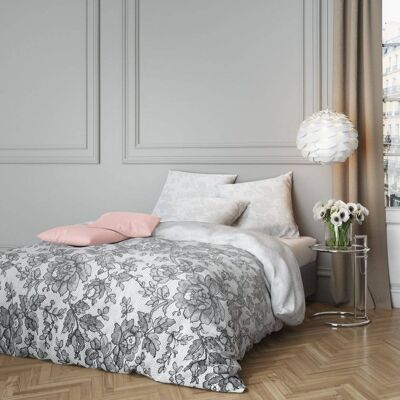 Drap housse 160x200 +30 cm Satin de Coton Sable - Housse De Rêve