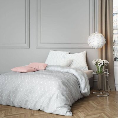3-piece bed set 220x240 cm Cotton Satin Rim