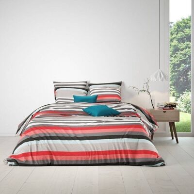 Completo letto 3 pezzi 220x240 cm Cotone 57 fili Stripe