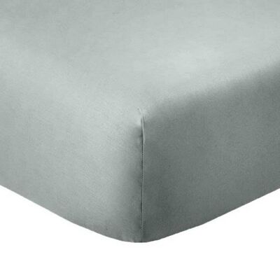 Fitted sheet 160x200 +35 cm Cotton 57 threads Silver