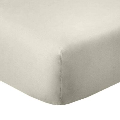 Fitted sheet 180x200 +35 cm Cotton 57 threads Greige
