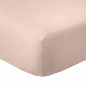 Drap housse 90x190 +35 cm Coton 57 fils Blush 1