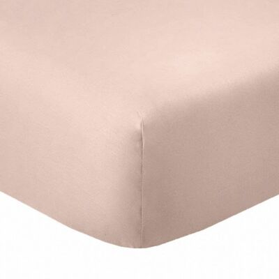 Fitted sheet 140x190 +35 cm Cotton 57 threads Blush