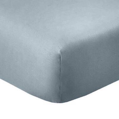2 Fitted sheets 80x200 +35 cm Cotton 57 threads Polar Blue