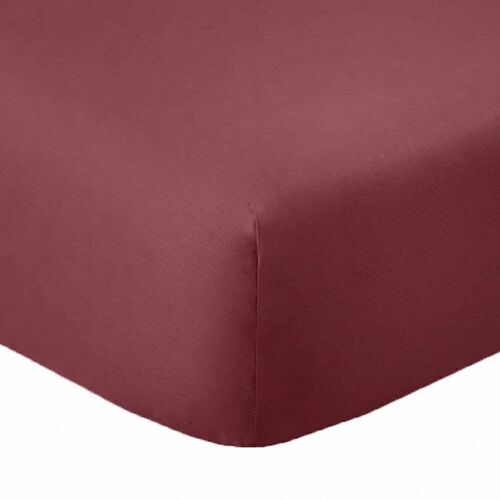 Drap housse 90x190 +35 cm Coton 57 fils Cerise