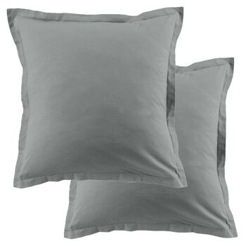 Lot de 2 taies d'oreiller 63x63 cm Coton 57 fils Silver 1