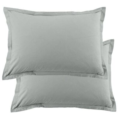 Set of 2 pillowcases 50x70 cm Cotton 57 threads Silver