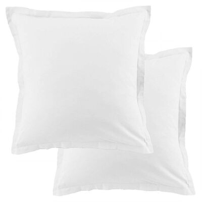 Set of 2 pillowcases 63x63 cm Cotton 57 thread count White
