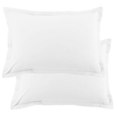 Set of 2 pillowcases 50x70 cm Cotton 57 thread count White