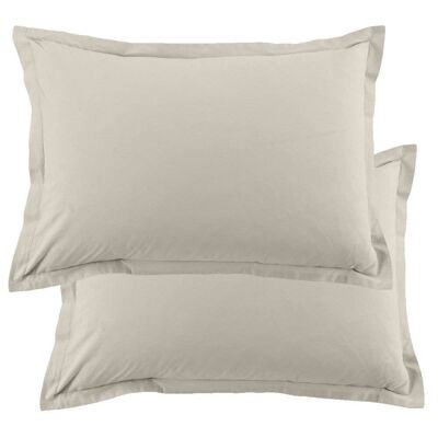 Set of 2 pillowcases 50x70 cm Cotton 57 thread count Ivory