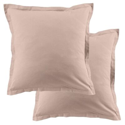 Set of 2 pillowcases 63x63 cm Cotton 57 thread count Blush