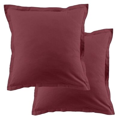 Juego de 2 fundas de almohada 63x63 cm Algodón 57 hilos Cereza